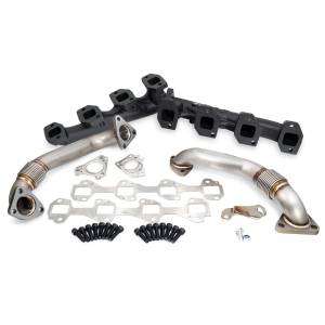 PPE Diesel - PPE Power High-Flow Exhaust Manifolds and Up-Pipes 2001-2004 Federal/2001 California GM 6.6L Duramax - Black - 116111020