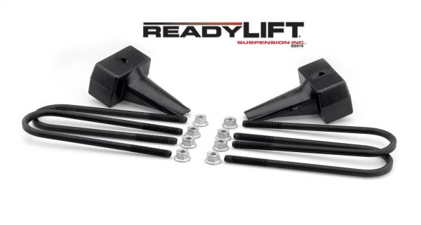 ReadyLift - ReadyLift Rear Block Kit 4 in. Tapered Blocks Incl. U-Bolts All Required Hardware For Use w/1 Pc. Drive Shaft - 66-2094
