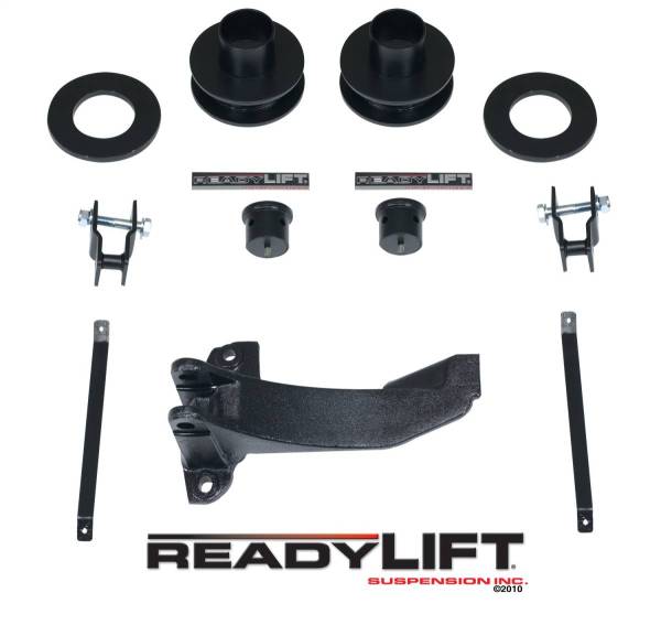 ReadyLift - ReadyLift Front Leveling Kit 2.5 in. Lift w/Coil Spacers/Track Bar Relocation Bracket/Sound Isolators/Shock Extensions/Bump Stop Extensions/Allows Up To 37 in. Tire - 66-2516