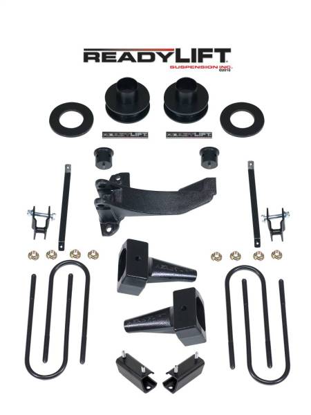 ReadyLift - ReadyLift SST® Lift Kit 2.5 in. Lift For 1 Pc. Drive Shaft 4 in. Rear Tapered Blocks - 69-2524