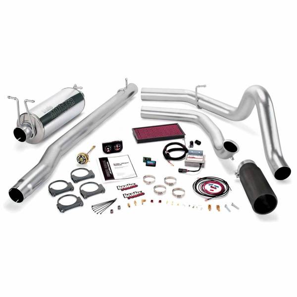 Banks Power - Banks Power 99.5-03 Ford 7.3L F250/350 Auto Stinger System - SS Single Exhaust w/ Black Tip