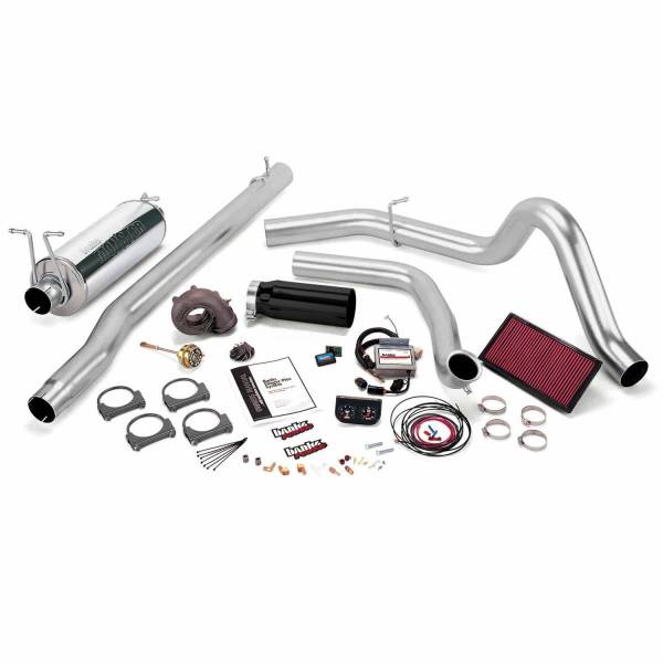 Banks Power - Banks Power 99.5-03 Ford 7.3L F250/350 Auto Stinger-Plus System - SS Single Exhaust w/ Black Tip