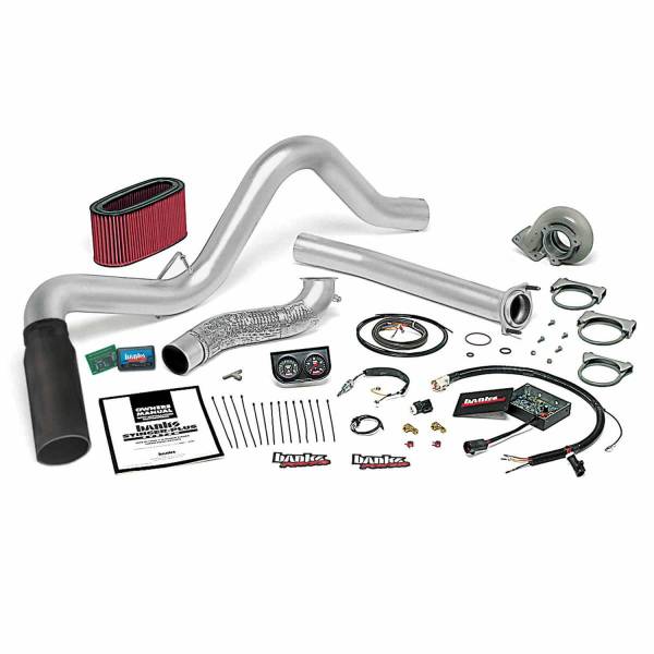 Banks Power - Banks Power 95.5-97 Ford 7.3L Auto Stinger-Plus System - SS Single Exhaust w/ Black Tip