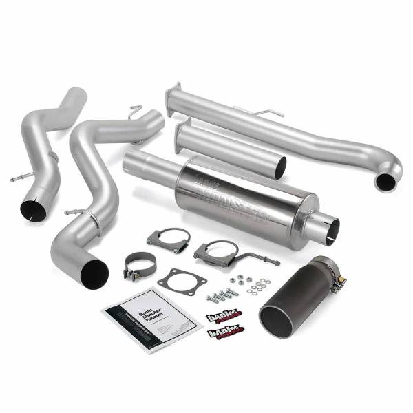 Banks Power - Banks Power 01-04 Chevy 6.6L SCLB Monster Exhaust System - SS Single Exhaust w/ Black Tip