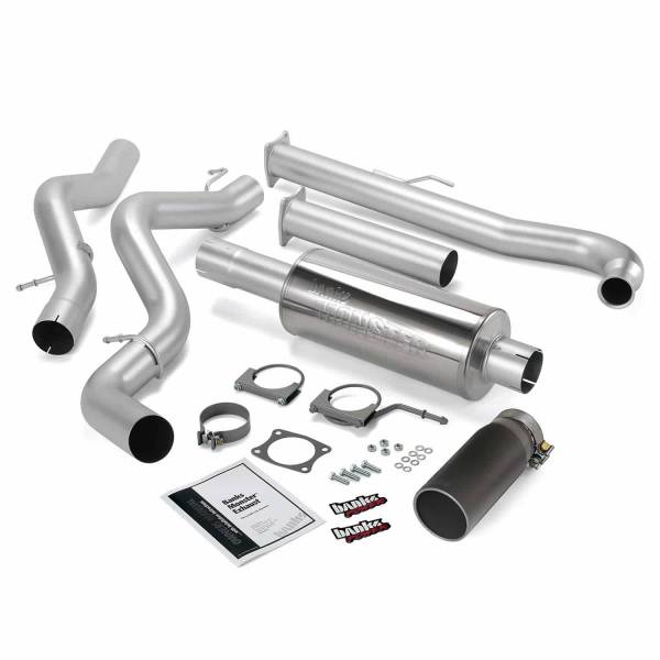 Banks Power - Banks Power 01-04 Chevy 6.6L Ec/Cclb Monster Exhaust System - SS Single Exhaust w/ Black Tip
