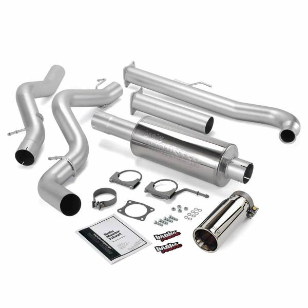 Banks Power - Banks Power 01-04 Chevy 6.6L Ec/Cclb Monster Exhaust System - SS Single Exhaust w/ Chrome Tip