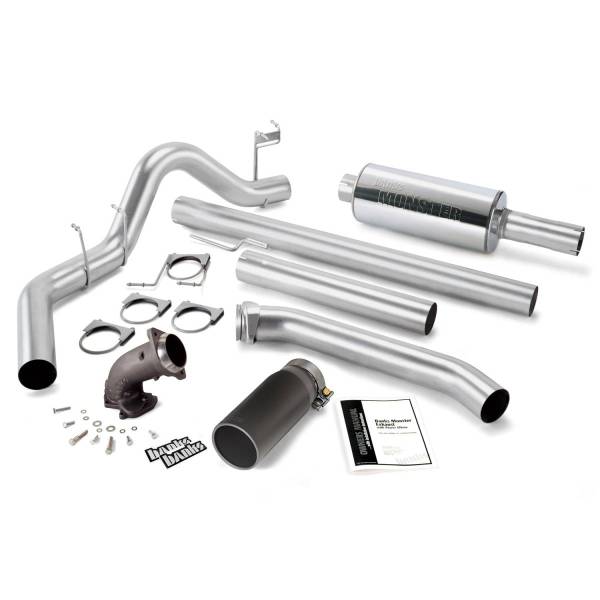 Banks Power - Banks Power 98-02 Dodge 5.9L Std Cab Monster Exhaust w/ Power Elbow - SS Single Exhaust w/ Black Tip
