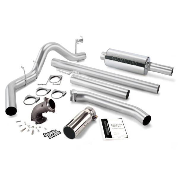 Banks Power - Banks Power 98-02 Dodge 5.9L Ext Cab Monster Exh w/ Power Elbow - SS Single Exh w/ Chrome Tip