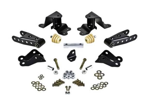 Belltech - Belltech 4" Drop Leaf Spring Shackle & Hanger Kit (Front Hanger/Rear Shackle) - 6505