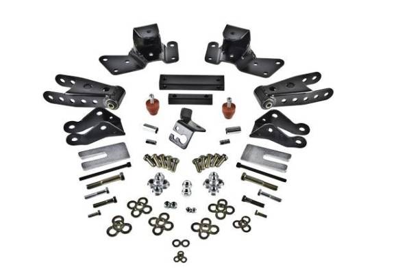 Belltech - Belltech 4" Drop Leaf Spring Shackle & Hanger Kit (Front Hanger/Rear Shackle) - 6909