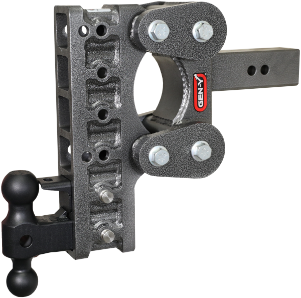 GEN-Y Hitch - GEN-Y Hitch The BOSS TORSION-FLEX 2" Shank 10" Drop 1.7K TW 16K Hitch Dual-Ball Pintle Lock - GH-1226