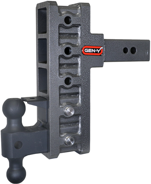 GEN-Y Hitch - GEN-Y Hitch MEGA-DUTY 2.5" Shank 9" Offset Drop 3.5K TW 32K Hitch Dual-Ball & Pintle Lock - GH-1925