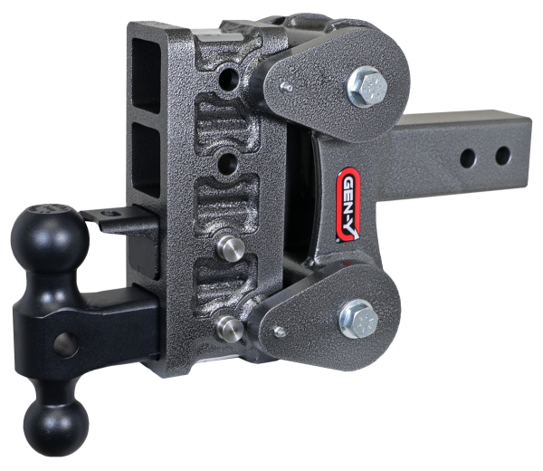 GEN-Y Hitch - GEN-Y Hitch The BOSS TORSION-FLEX 2.5" Shank 5" Drop 1.1K TW 10K Hitch Dual-Ball Pintle Lock - GH-2324
