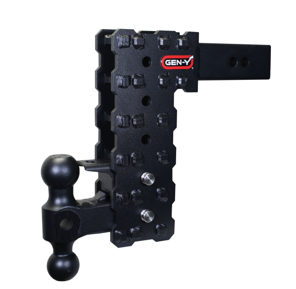 GEN-Y Hitch - GEN-Y Hitch PHANTOM-X 2.5" Solid Shank 10" Drop 1.6K TW 16K Hitch Dual-Ball & Pintle Lock - GH-2425X