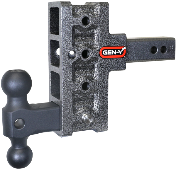 GEN-Y Hitch - GEN-Y Hitch MEGA-DUTY 2" Shank 5" Offset Drop 1.5K TW 10K Hitch & GH-031 Dual-Ball - GH-414