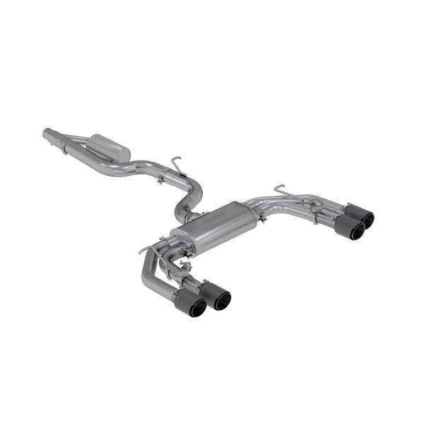 MBRP Exhaust - MBRP Exhaust 3in. Cat-BackQuad Split Rear ExitActiveT304CF Tips - S46043CF