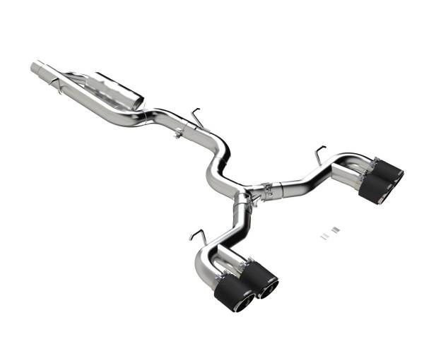 MBRP Exhaust - MBRP Exhaust 3in. Cat-BackQuad Split RearT304CF TipsValve Delete - S46123CF