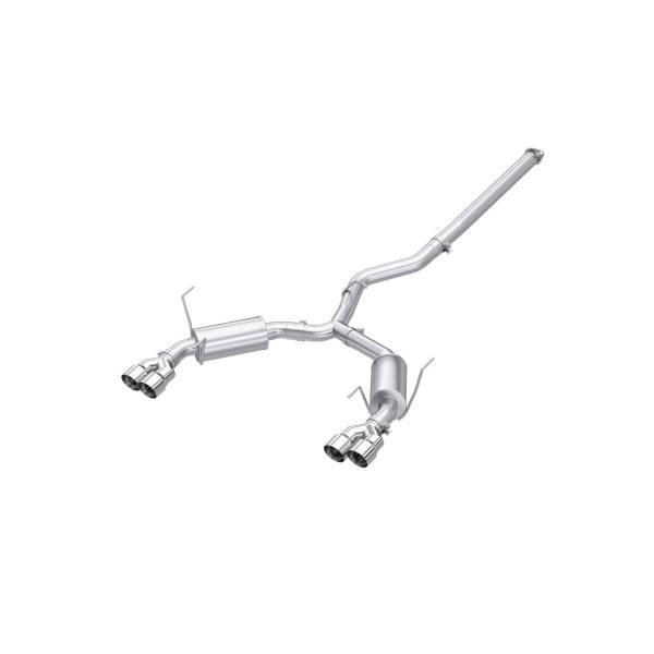 MBRP Exhaust - MBRP Exhaust 3in. Cat-BackDual Split Rear ExitQuad OutletStreet ProfileT304 - S4807304