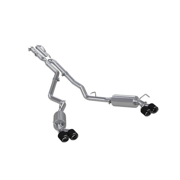 MBRP Exhaust - MBRP Exhaust 2.5in. Cat-BackDual Rear ExitT304Quad CF Tips - S52053CF