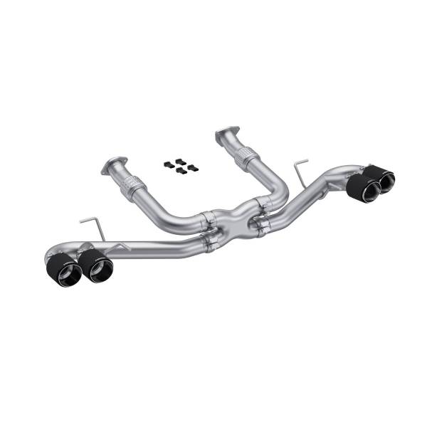 MBRP Exhaust - MBRP Exhaust 3in. Cat-BackValve DeleteQuad Split Rear ExitT304CF Tips - S70423CF