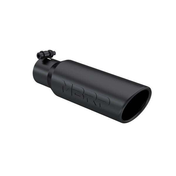 MBRP Exhaust - MBRP Exhaust Tip3in. O.D. Angled Rolled End 2in. inlet 12in. Length. BLK. - T5113BLK