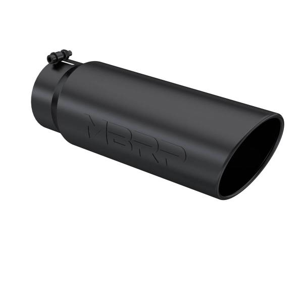 MBRP Exhaust - MBRP Exhaust Tip6in. O.D.Angled Rolled End5in. inlet 18in. in lengthBLK. - T5125BLK
