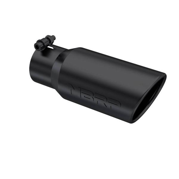 MBRP Exhaust - MBRP Exhaust Tip4in. O.D.Angled Rolled End3in. inlet10in. LengthBlack Series. - T5155BLK