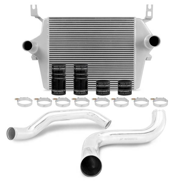 Mishimoto - Mishimoto Ford 7.3L Powerstroke Intercooler Kit, 1999-2003 Silver Cooler, Polished Pipes - MMINT-F2D-99KSLP