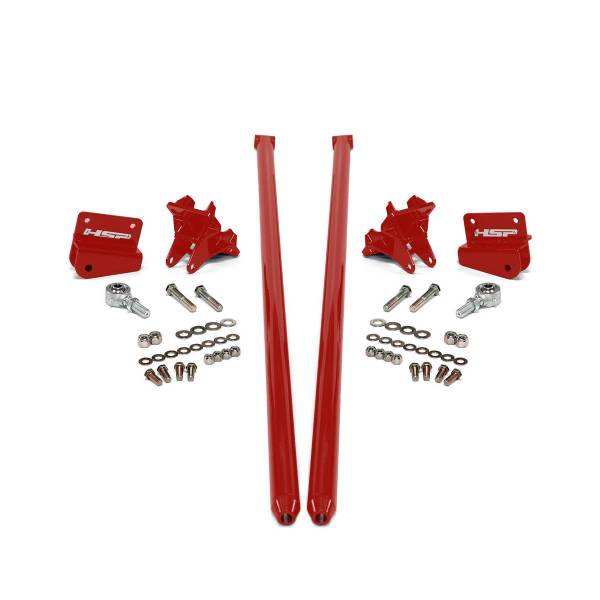 HSP Diesel - HSP Diesel 2001-2010 Chevrolet / GMC 70 inch Bolt On Traction Bars 3.5 inch Axle Diameter Flag Red - 035-2-HSP-BR