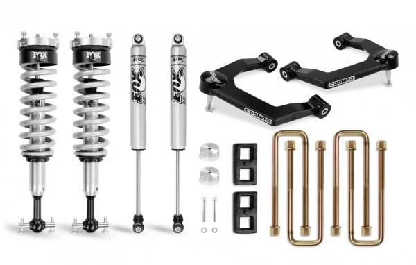 Cognito Motorsports - Cognito 3-Inch Performance Ball Joint Leveling Lift Kit With Fox PS Coilover 2.0 IFP Shocks for 19-22 Silverado/Sierra 1500 2WD/4WD - 210-P0879