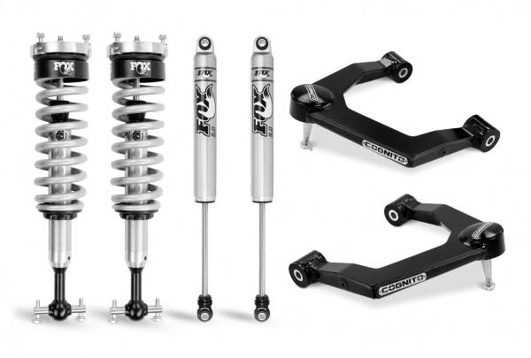 Cognito Motorsports - Cognito 3-Inch Performance Uniball Leveling Kit With Fox PS Coilover 2.0 IFP Shocks for 19-22 Silverado/Sierra 1500 2WD/4WD - 210-P0875