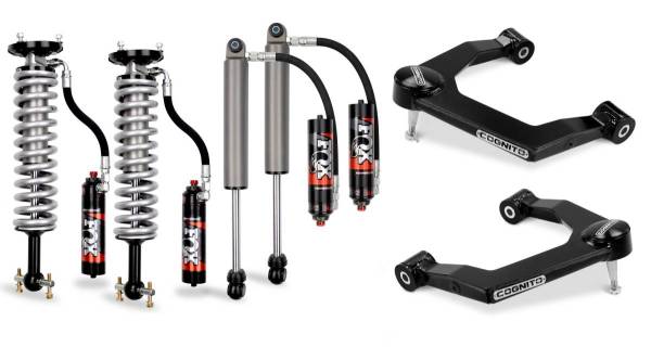 Cognito Motorsports - Cognito 3-Inch Elite Uniball Leveling Kit with Fox Elite 2.5 Reservoir Shocks for 19-22 Silverado/Sierra 1500 2WD/4WD - 210-P1009