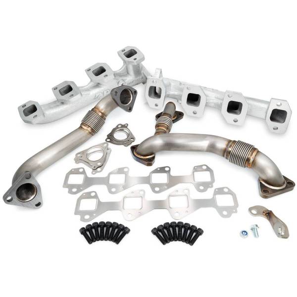 PPE Diesel - PPE Diesel Manifolds and Up-Pipes GM 2002-2004 CA Y Pipe LB7 - Silver - 116111235