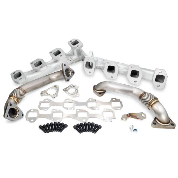 PPE Diesel - PPE Diesel Exhaust Manifold w/Up-Pipes GM 2001 CA, 01-04 FED LB7 No Y - Silver - 116111035