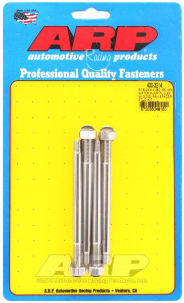 ARP - ARP 5/16-24 X 4.250 SS Hex Water Pump Pulley w/ 3.000in Fan Spacer Stud Kit - 400-3214