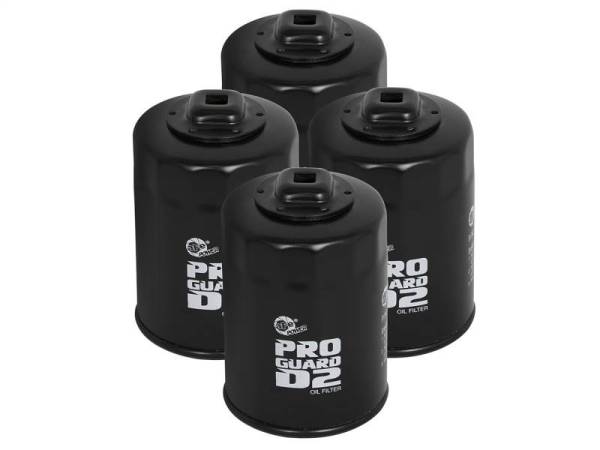 aFe - aFe ProGuard D2 Oil Filter (4 Pack) 11-13 Ford F-150 V6 3.5/3.7L / V8 5.0L (w/ 3/8in Ratchet Drive) - 44-LF025-MB