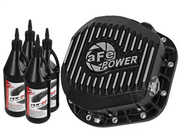 aFe - aFe Pro Series Rear Diff Cover Kit Black w/ Gear Oil 86-16 Ford F-250/F-350 V8 7.3L/6.0L/6.4L/6.7L - 46-70022-WL