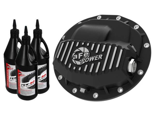 aFe - aFe Power Pro Series Front Diff Cover Black Machined & Gear Oil 13-18 Dodge Ram 2500/3500 - 46-70402-WL