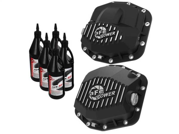 aFe - aFe Pro Series Front and Rear Diff Cover Kit w/ Oil 2018+ Jeep Wrangler (JL) V6 3.6L (Dana M220) - 46-7100AB