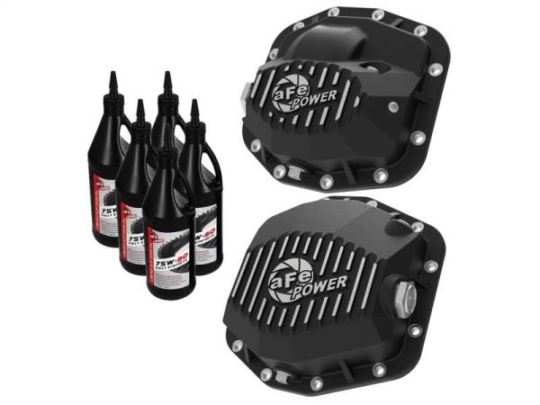 aFe - aFe Pro Series Front/Rear Diff Cover Kit w/ Oil 2018+ Jeep Wrangler (JL) 2018 3.6L (Dana M186/M220) - 46-7101AB