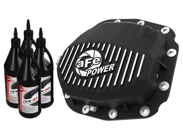 aFe - aFe Rear Differential Cover (Black Machined; Pro Series); 15-19 Ford F-150 V6-2.7L (t) (12-Bolt) - 46-71181B