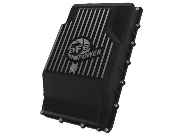 aFe - aFe 17-24 Ford F-150 10R60/10R80 Pro Series Rear Transmission Pan Black w/ Machined Fins - 46-71330B