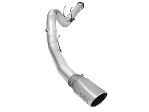 aFe - aFe Atlas Exhausts 5in DPF-Back Aluminized Steel Exhaust 2015 Ford Diesel V8 6.7L (td) Polished Tip - 49-03064-P