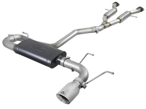 aFe - aFe Large Bore HD 3in 304 SS Cat-Back Exhaust w/ Polished Tips 14-19 Jeep Grand Cherokee V6-3.6L - 49-38078-P