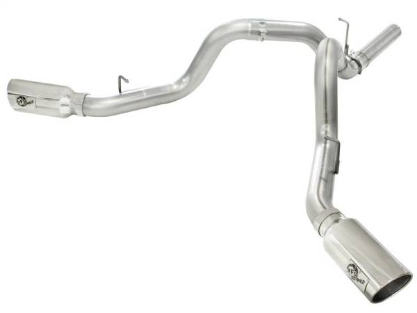 aFe - aFe MachForce XP Exhaust 4inch DP-Back All SS 2011-14 GM Diesel Trucks V8-6.6L LML Polished - 49-44043-P