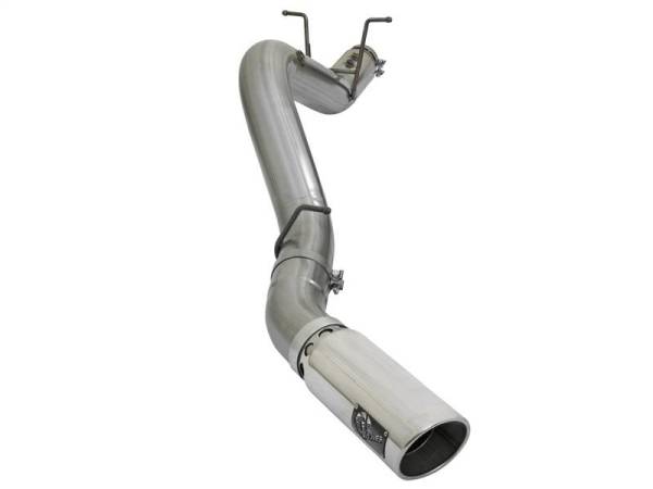 aFe - aFe LARGE BORE HD 5in 409-SS DPF-Back Exhaust w/Polished Tip 2017 GM Duramax V8-6.6L (td) L5P - 49-44085-P