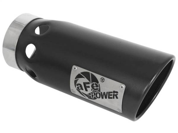 aFe - aFe Power Intercooled Tip Stainless Steel - Black 4in In x 5in Out x 12in L Bolt-On - 49T40501-B121
