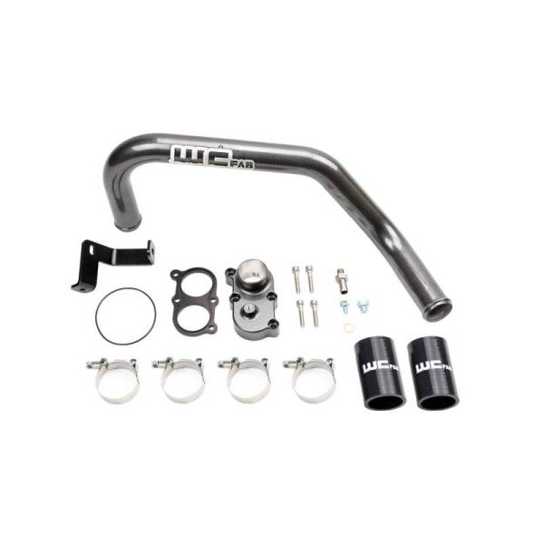 Wehrli Custom Fabrication - Wehrli Custom Fabrication 2006-2010 LBZ/LMM Duramax Top Outlet Billet Thermostat Housing and Upper Coolant Pipe Kit for DUAL CP3 - WCF100424