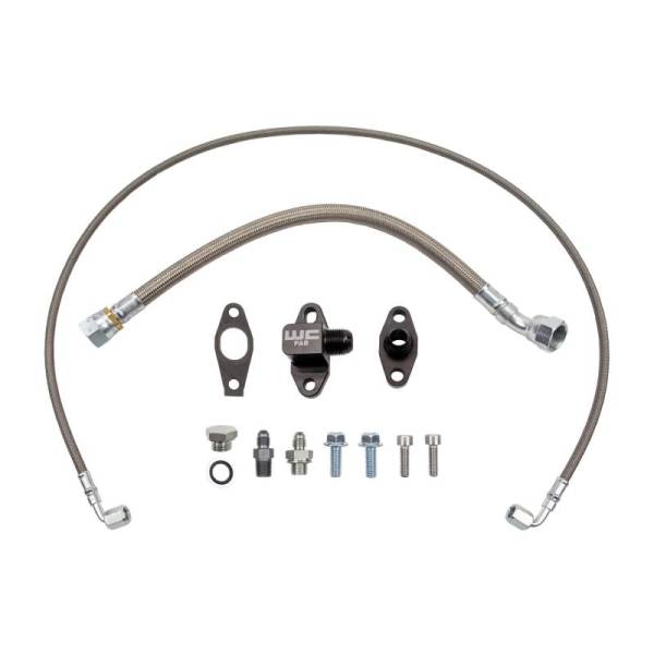 Wehrli Custom Fabrication - Wehrli Custom Fabrication L5P Duramax S400 Single Turbo Oil Line Kit - WCF100372