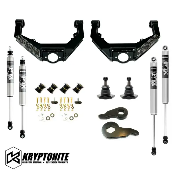 KRYPTONITE - KRYPTONITE STAGE 3 LEVELING KIT WITH FOX SHOCKS GM HD 2001-2010